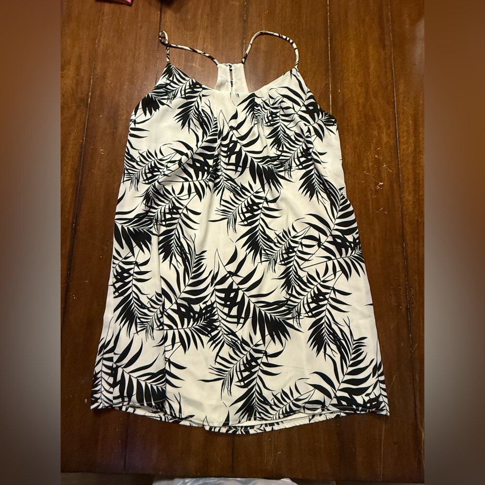 Lucy Love Black and White Tropical Mini dress